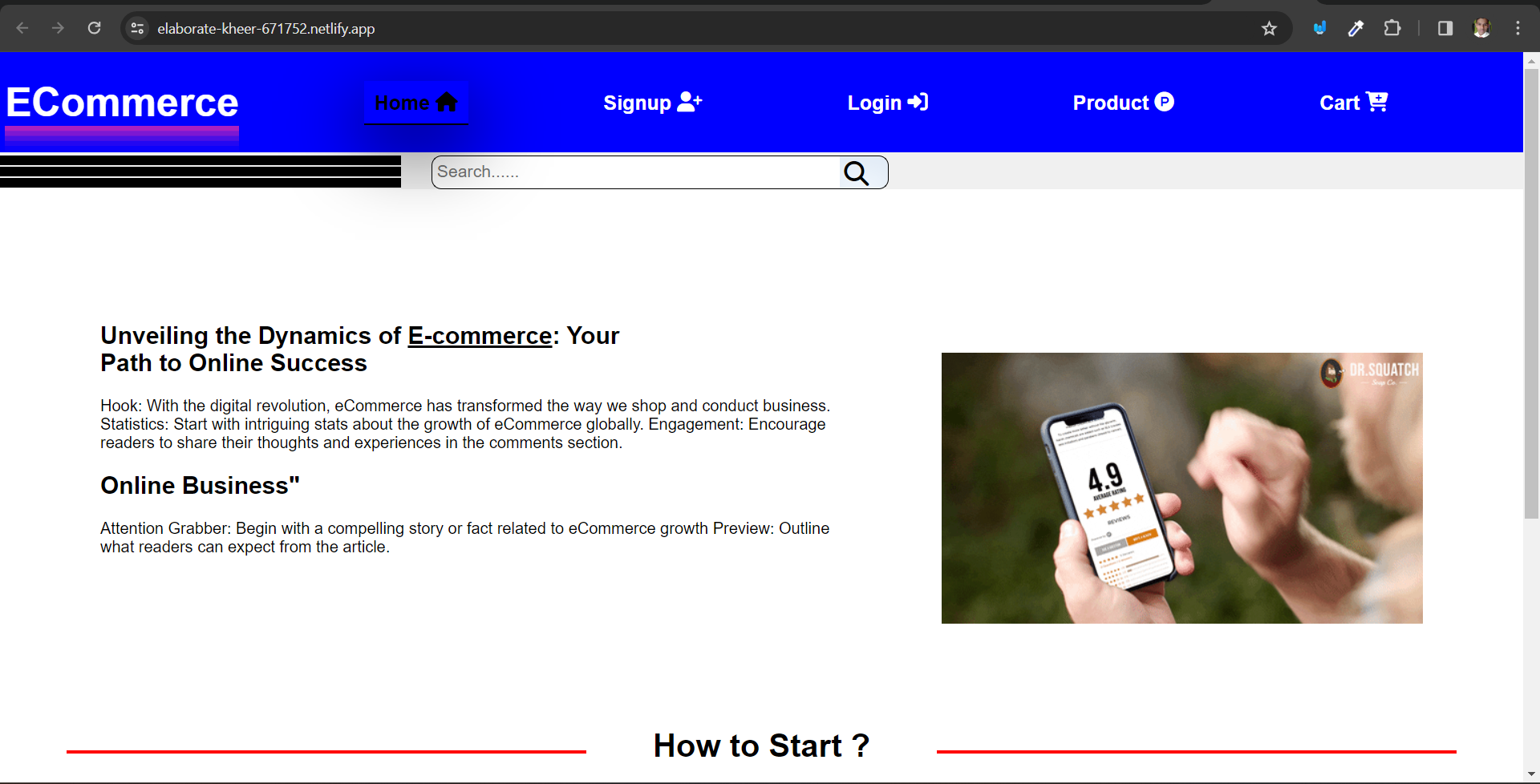 Basic Ecommerce website